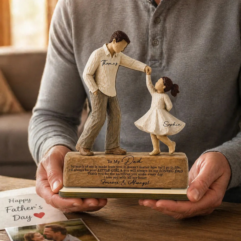 I Will Always Be Your Little Girl Father & Daughter Dancing 2D Flat Printed - Personalized 2-Layered Wooden Plaque - Sentimental Father's Day Gift For Dad From Daughter