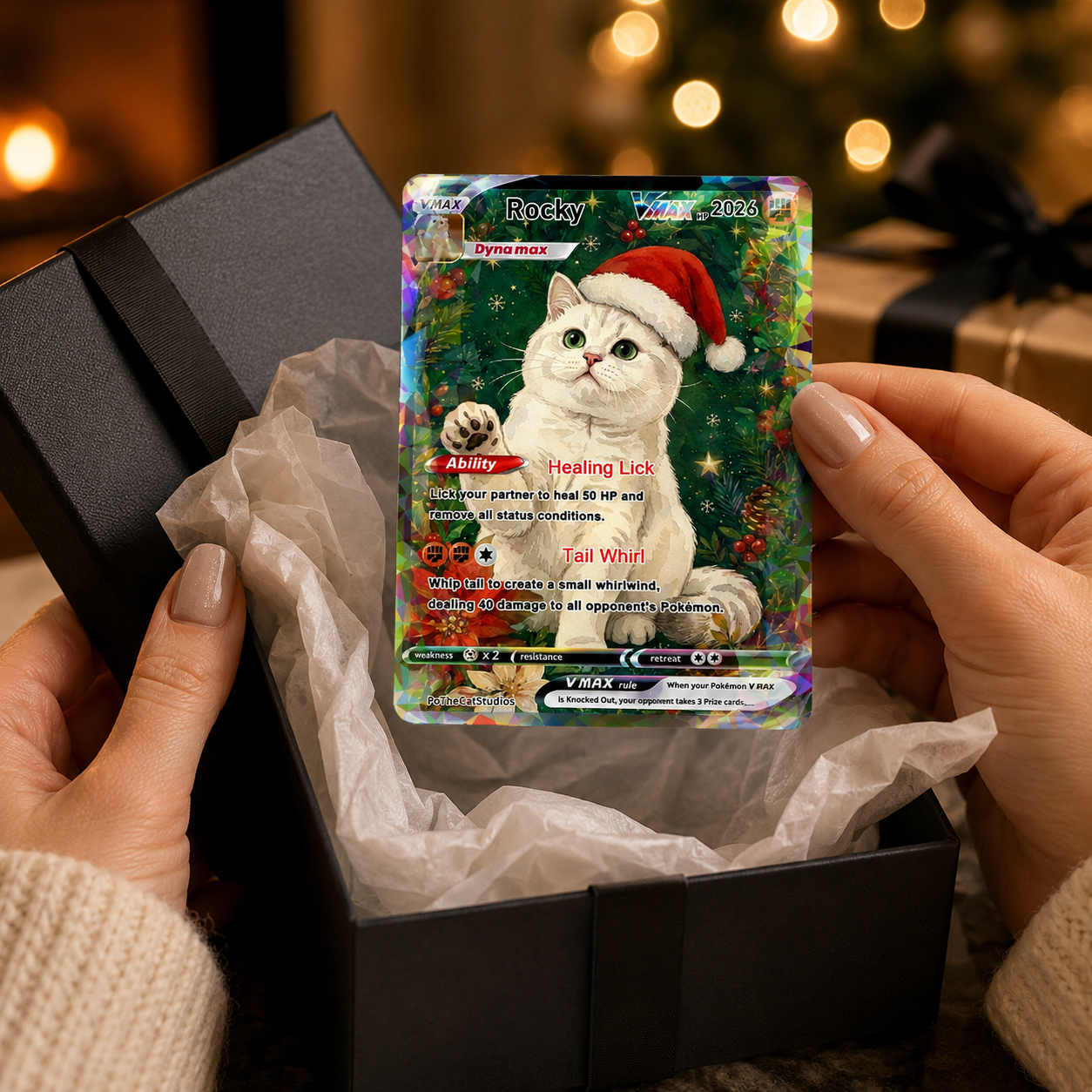 Custom Anime Pet Portrait Pokemon Card, Personalized TCG VMAX & VSTAR Collectible Trading Card