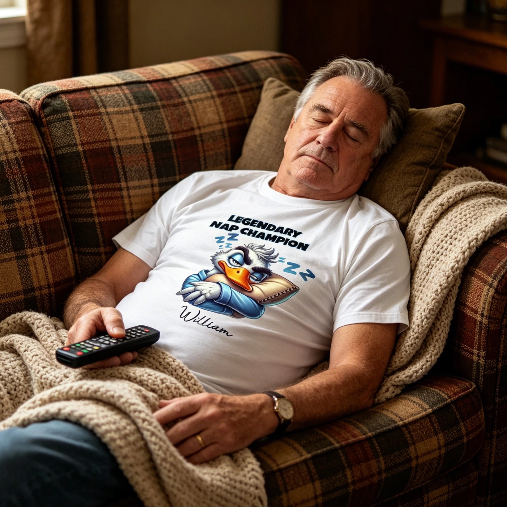 Personalized Name Legendary Nap Champion Duck Shirt - Funny Father’s Day Gift for Dad