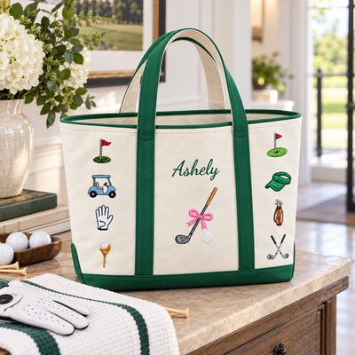 Personalized Golf Tote Bag, Custom Name Embroidered Golf Gift Bag, Unique Birthday and Christmas Gift for Golfers