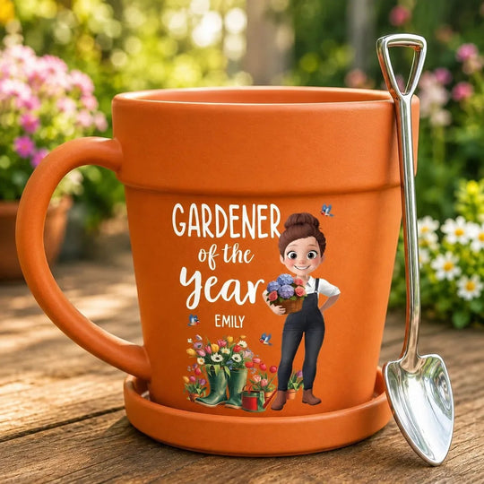 Custom Plant Pot Ceramic Mug - Personalized Garden Gifts For Gardeners - Garden Magic Maker - Flower Pot Mug