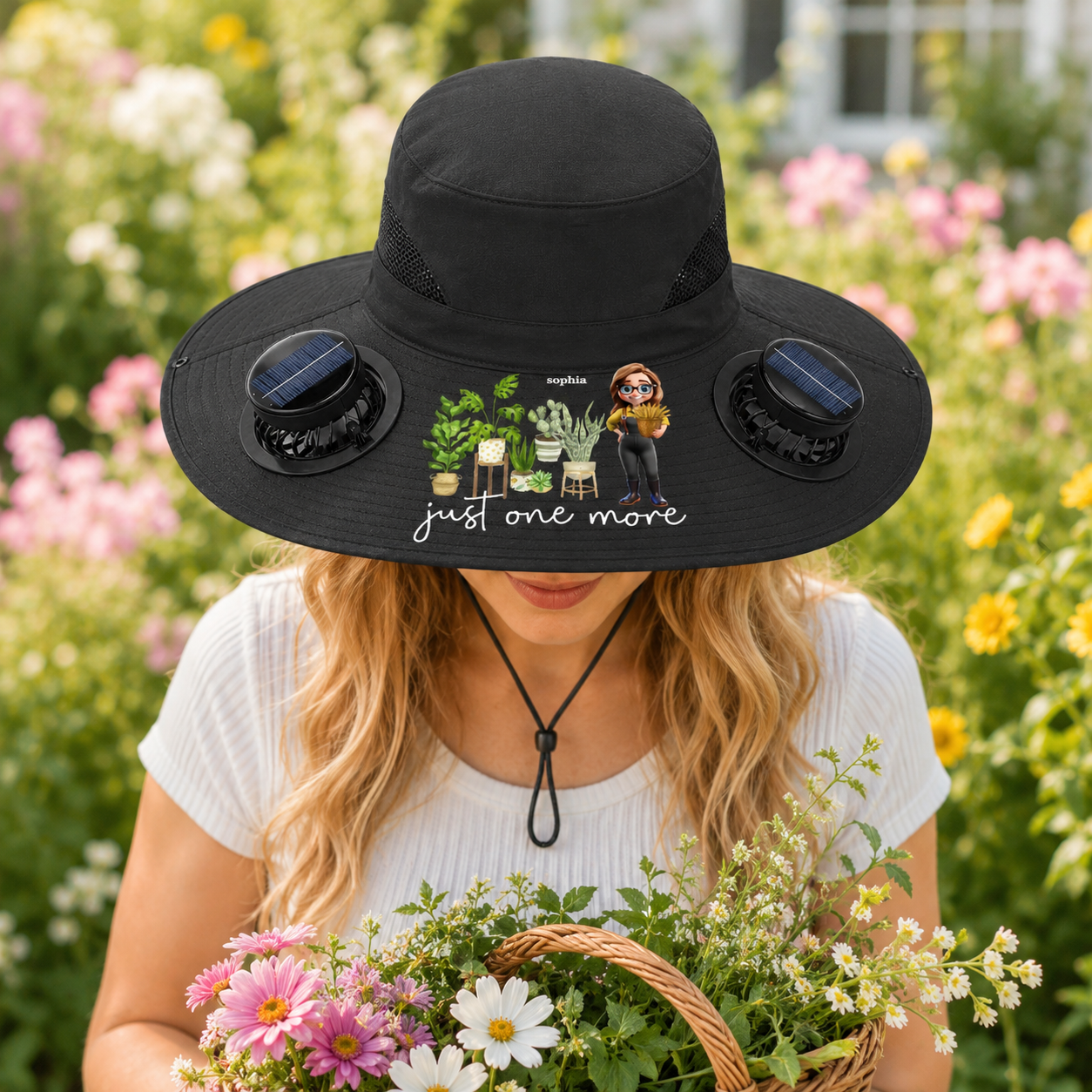 Just One More Plants-Personalized Solar Fan Hat