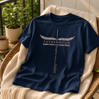 Fatherhood Is Kingdom Work Personalized Cross Shirt - Father's Day Gift for Dad, Husband