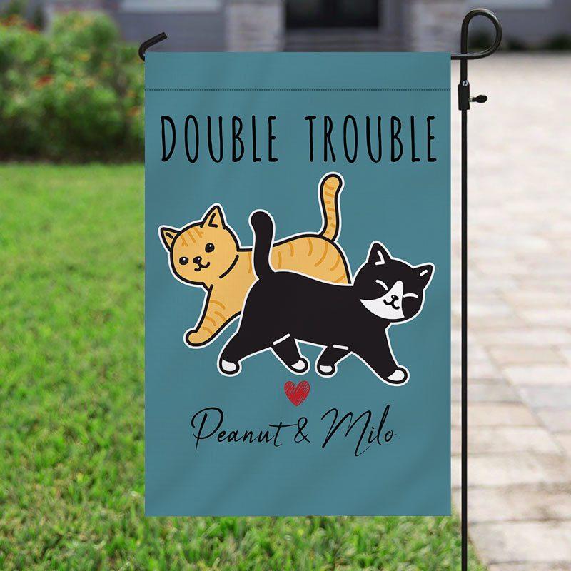 Walking Cat Personalized Garden Flag