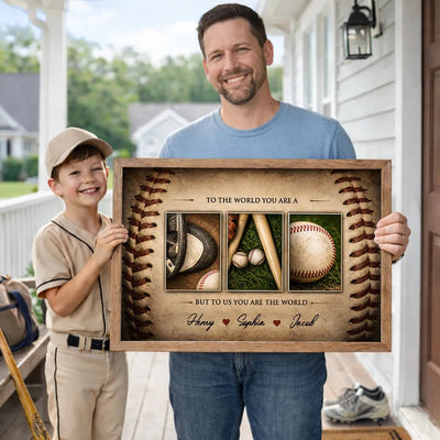 Baseball Dad to Us You Are the World - Personalized Poster - Father's Day Gift for Dad, Husbandopy of Proud Nation Flag We Caught The Best Dad Baseball - Personalized Poster - Father's Day Gift For Dad