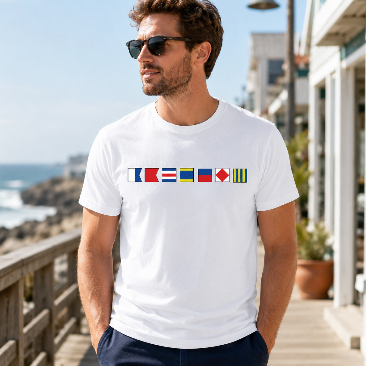 Name In Nautical Flags - Personalized Shirt