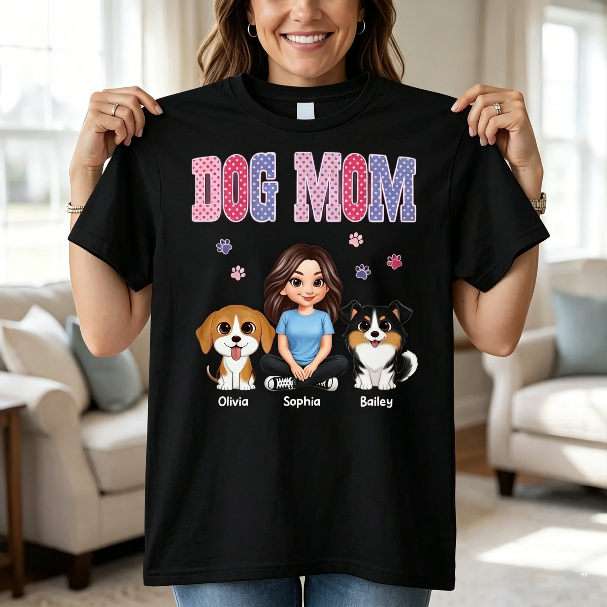 Trending Polka Dot Pattern Spring Summer Vibe Dog Mom - Personalized Shirt - Mother's Day Gift For Dog Mom