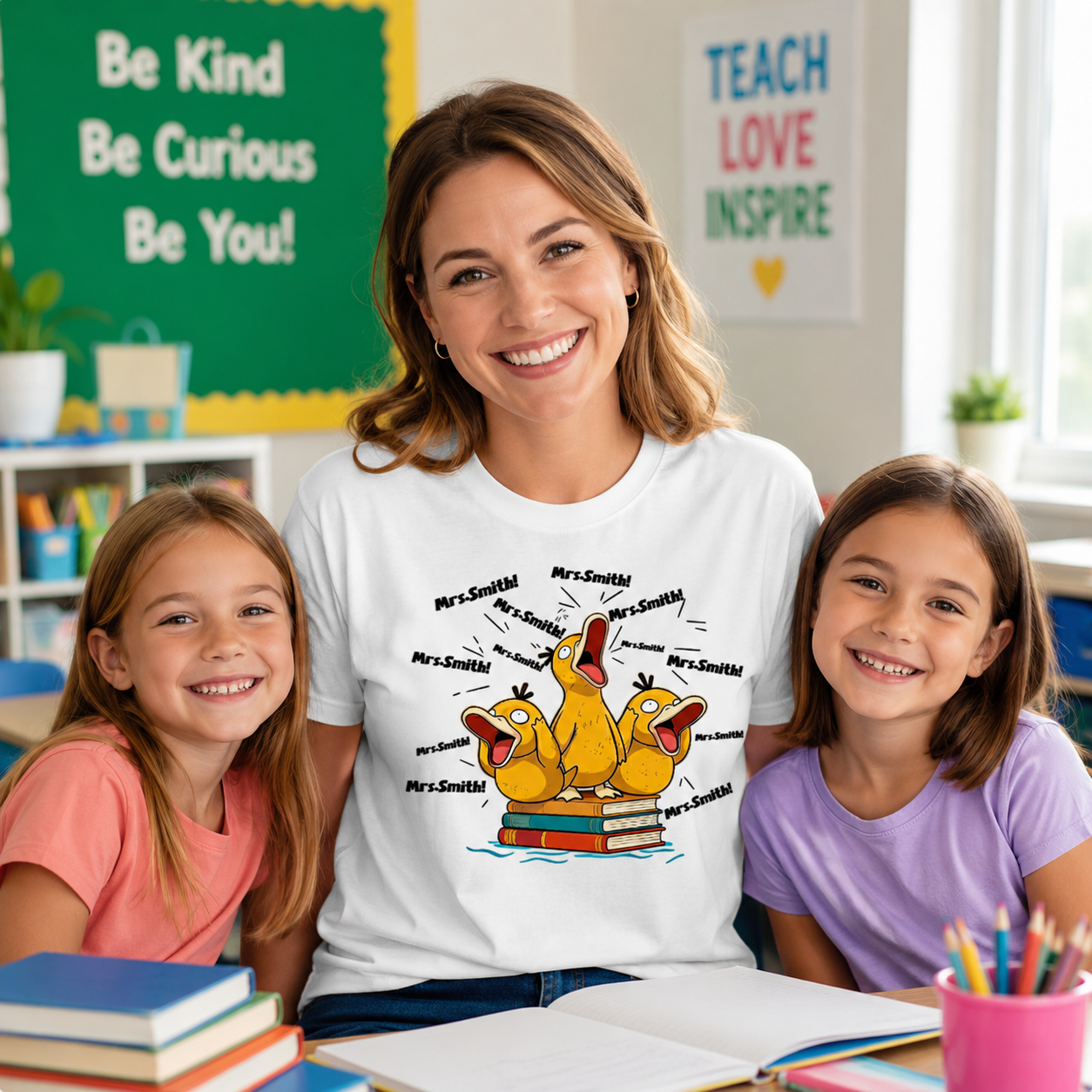 Funny Ducks Calling Mrs. Teacher Personalized Shirt - Funny Custom Name Gift For Teachers, Appreciation Gift
