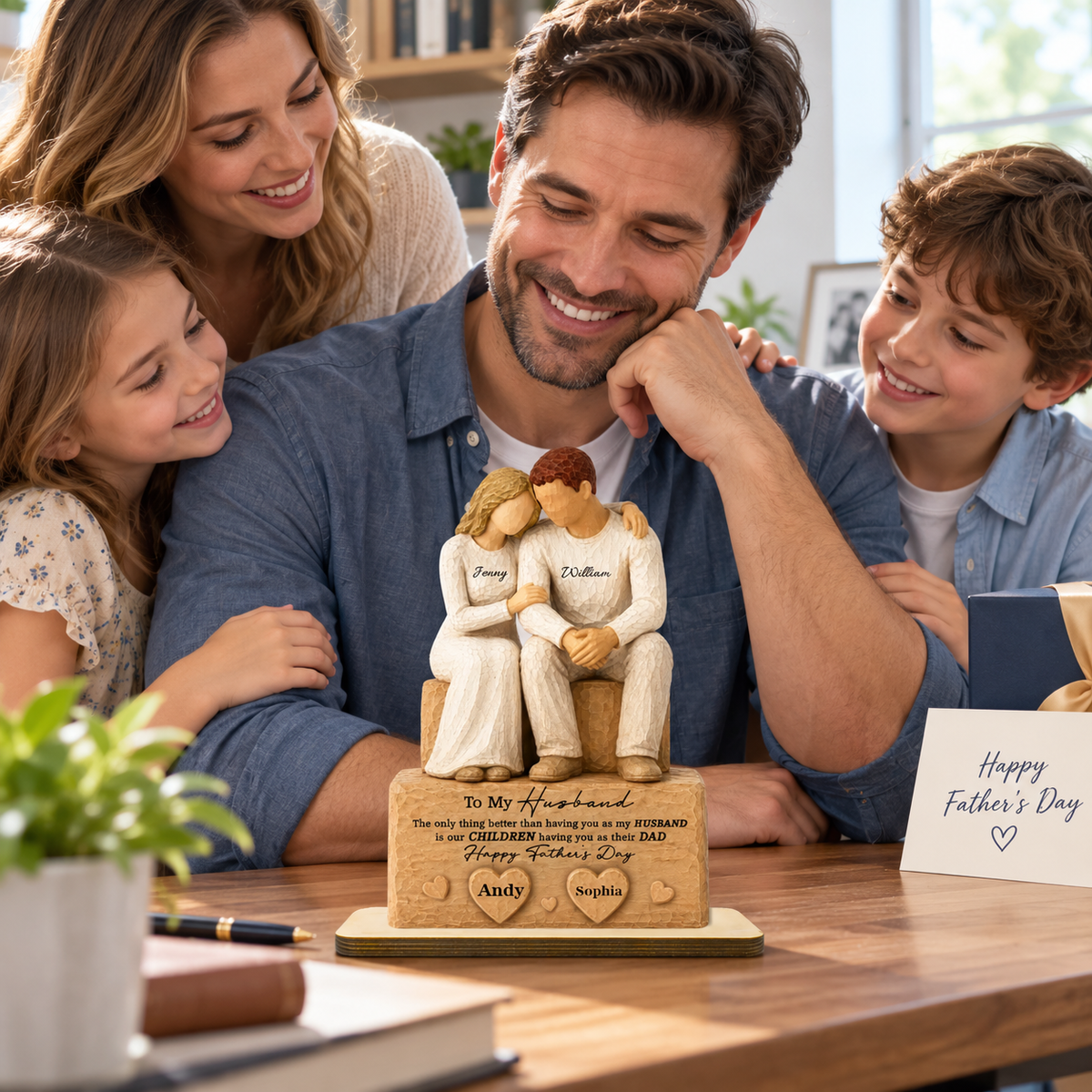 Sentimental Rustic To My Husband The Only Thing - Personalized 2-Layered Wooden Plaque - Father's Day Gift For Husband, Dad