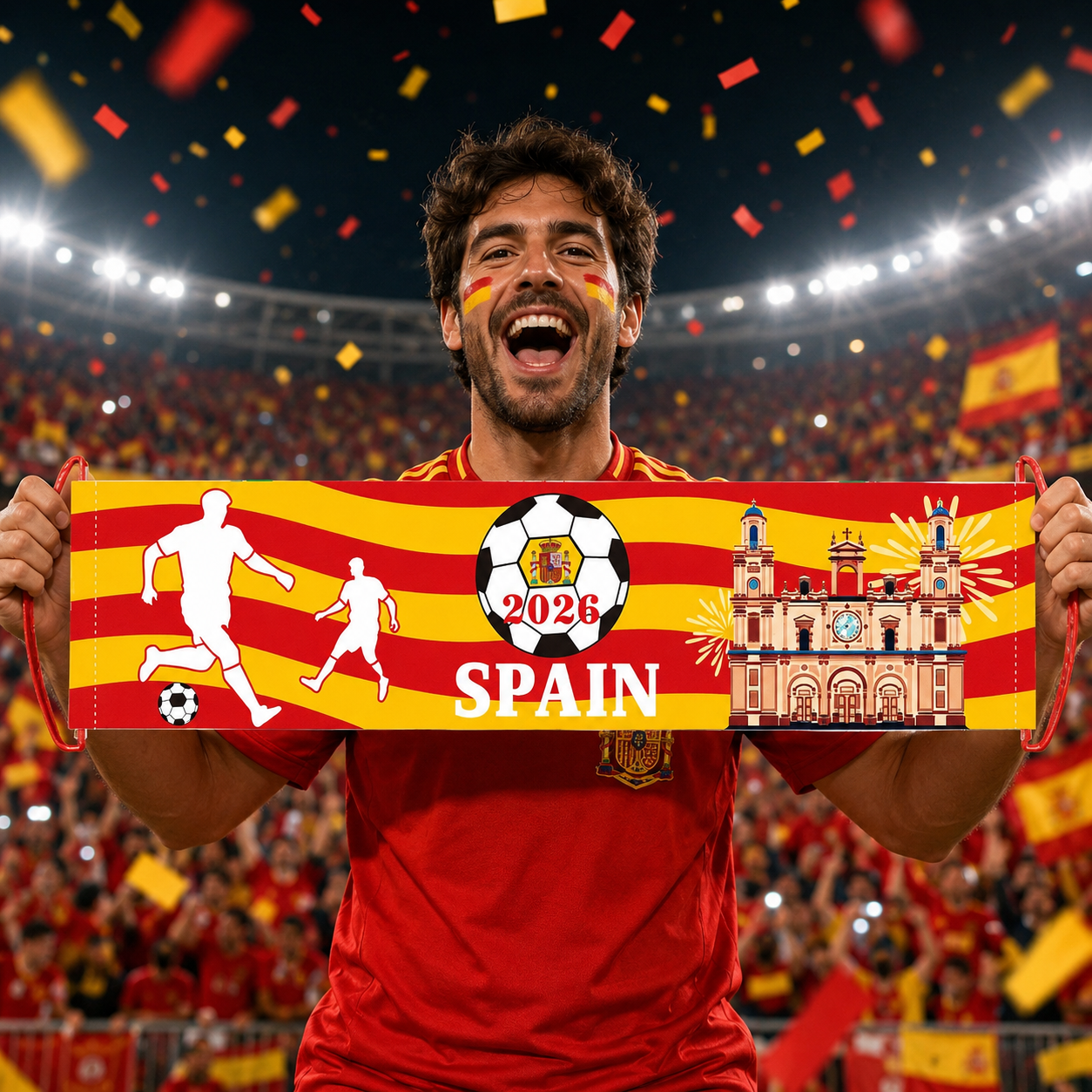 Handheld Banners & National Flags — Football Match Cheering Props, World Cup Atmosphere Decorations, and Photo Props