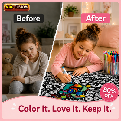 DIY Drawing Blanket with 24 Colors Markers, Doodle Your Own Blankets, Customizable Washable Paint & Play Blankets for Adults