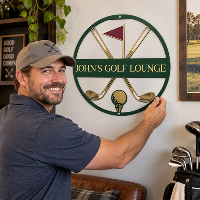 Golf Custom Name, Golf Sign, Bar Sign, 19Th Hole - Personalized Metal Sign