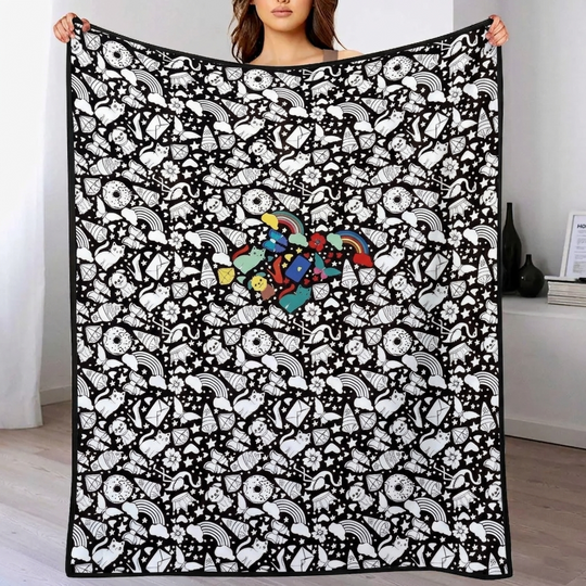 DIY Drawing Blanket , Doodle Your Own Blankets, Customizable Washable Paint & Play Blankets for Adults