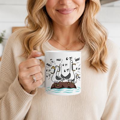 Custom Name Seagull Mug - Personalized Father's Day Coffee Cup