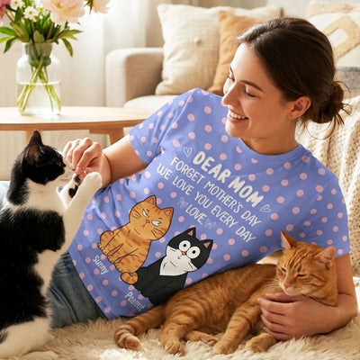Trendy Style Polka Dot Cat Mom Forget Mother's Day - Personalized Shirt - Gift For Cat Mom