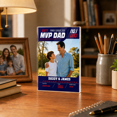 2026 MVP Dad Personalized Acrylic Block Plaque - Father's Day Gift For Dad, Husband