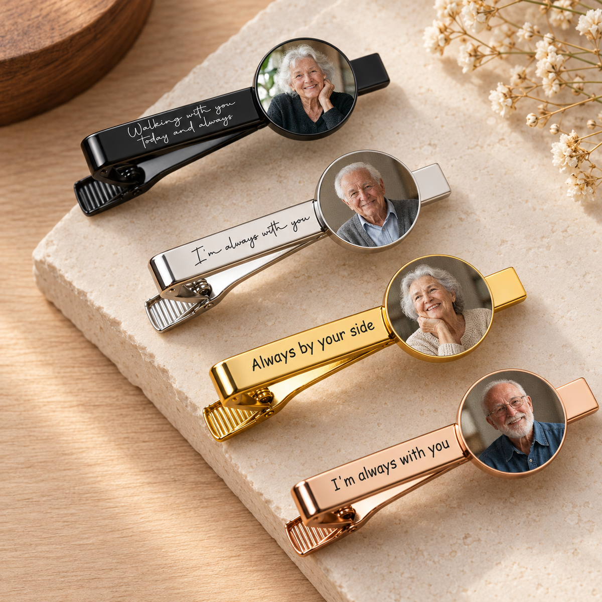 Custom Engraved Tie Clip, Keepsake Gift for Groom, Meaningful Wedding Memorial Accessory Personalized For Him