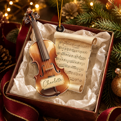 Custom Name Personalized Violin Ornament, Music Lover Gift