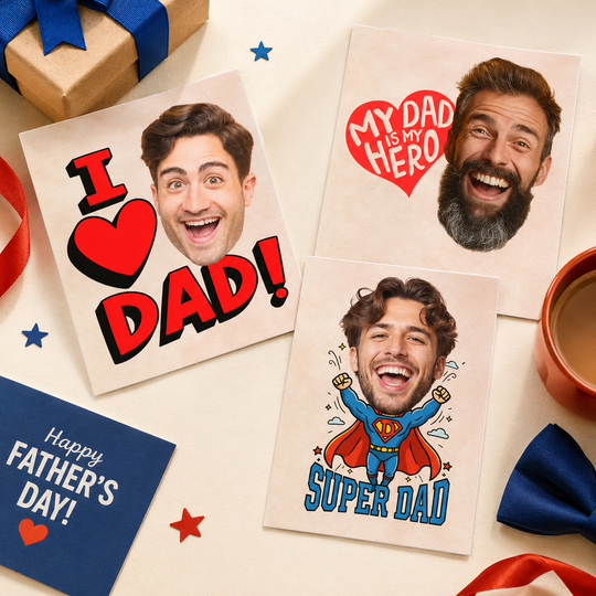Custom Dad Tattoos personalized with fathers face, gift idea for dad, gift for father, funny gifts for dad, cheap gift, father figure, daddy