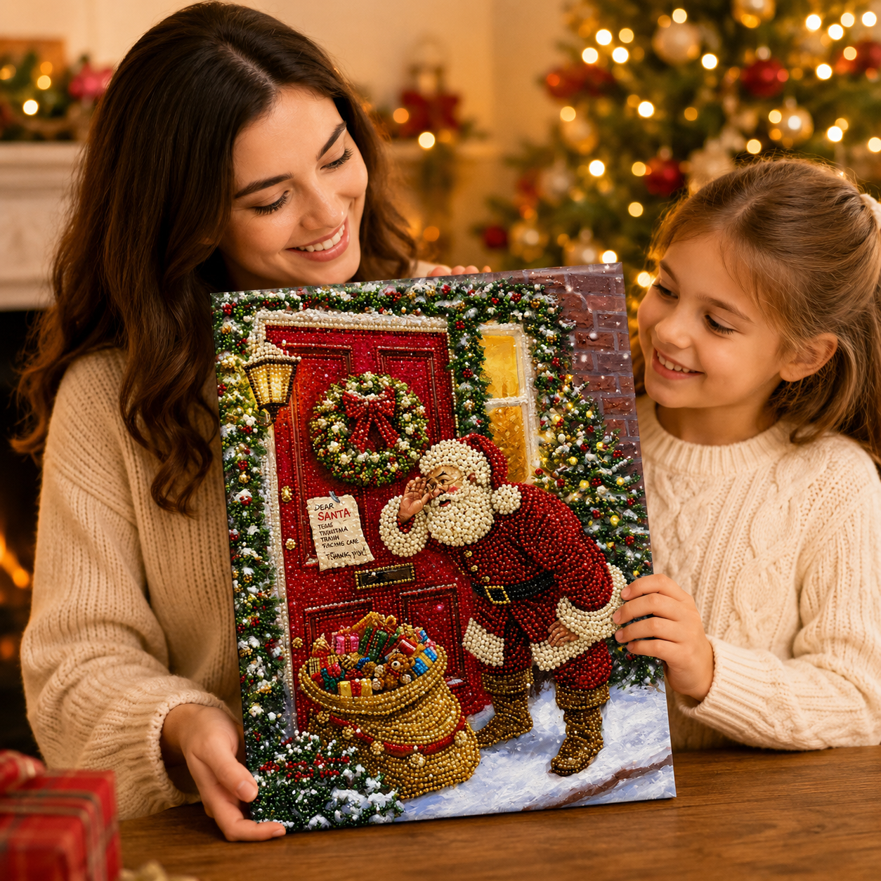 3D Pearl Art DIY Kit – Festive Pearl Canvas Wall Decor for Holiday Home Decor & Gifts for Families and Craft Lovers