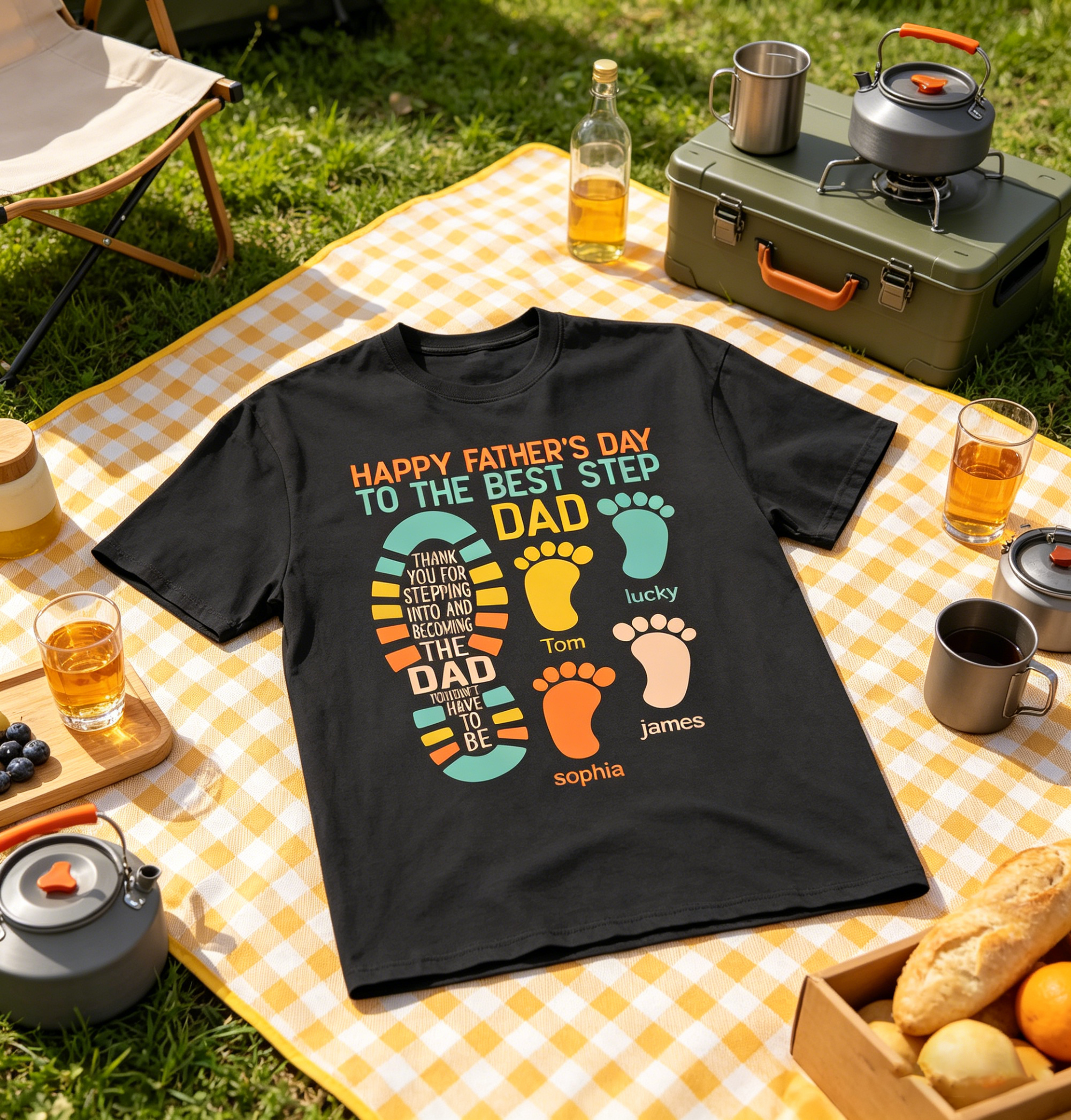 Happy Father's Day To The Best Step Dad Shirt - Thank You For Stepping Up - Bonus Dad Gift