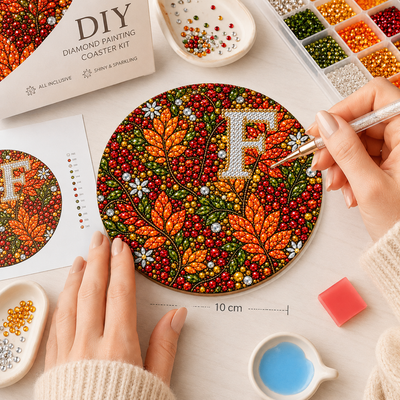 DIY Diamond Painting Coaster Set – Handmade Birth Flower Crystal Art Kit for Home & Coffee Table, Gift for Women & Craft Lovers