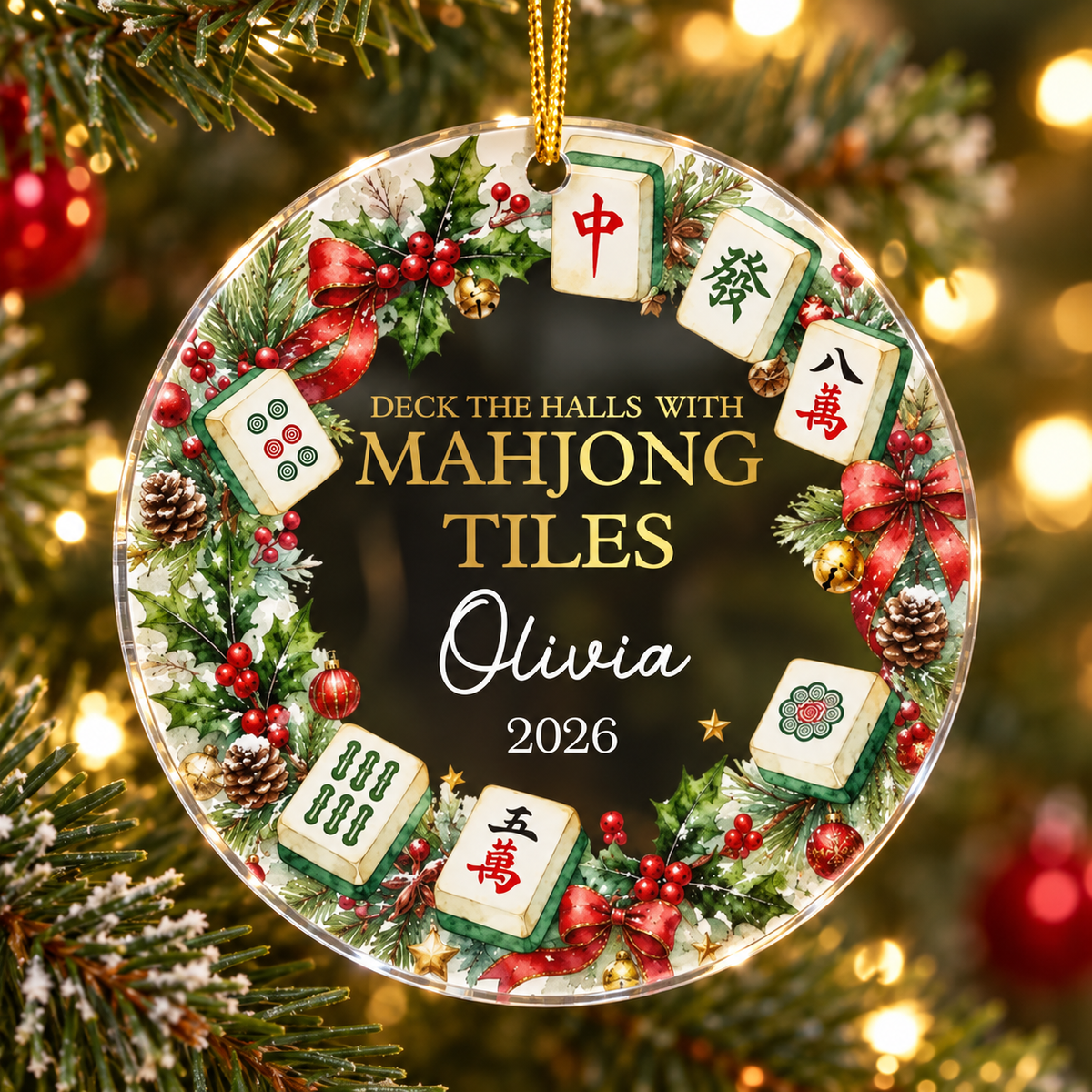 Merry Mahjong Gift For Mahjong Girls, Mahjong Lovers - Personalized Ornament