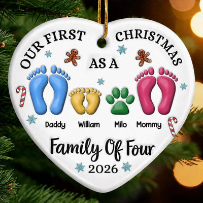 Custom Ceramic Ornament - Personalized Christmas Birthday Gifts For Mom, Dad, Kids - Together We Are Stronger