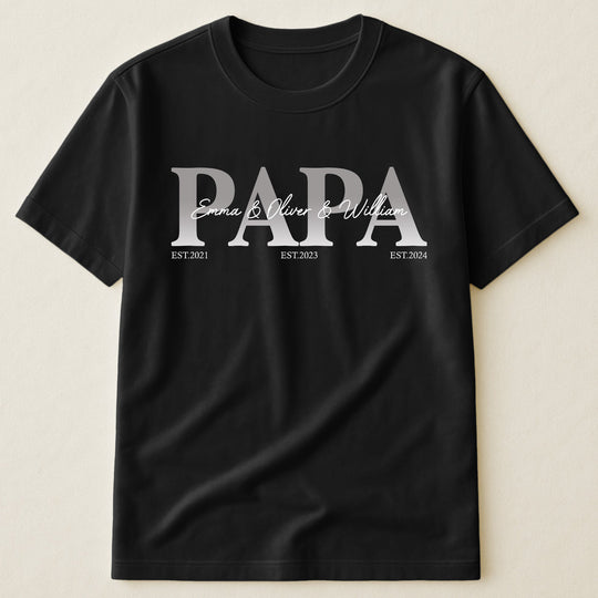 Papa, Daddy, Dad - Father's Day Gift With Kids' Names - Personalized Shirt