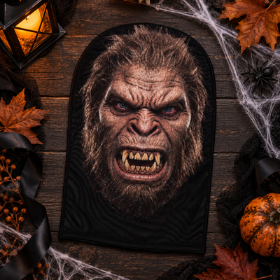 Scary Creature Full Face Balaclava, Custom Printed Cryptid Monster Mask, Halloween Cosplay Headwear for Party Costume