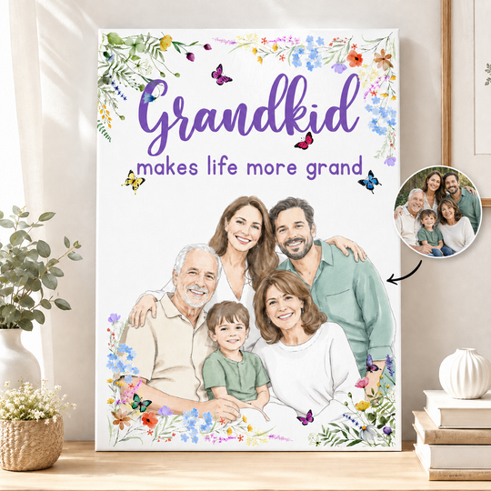 Grandkids Make Life More Grand Watercolor - Personalized Poster