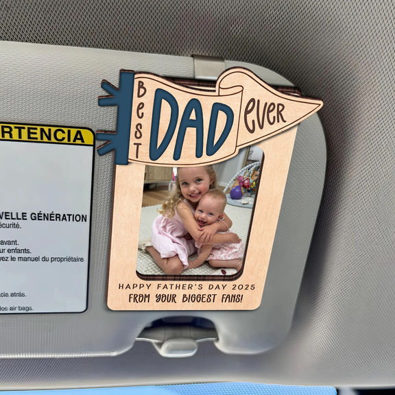 Photo Car Visor Clip - Best Dad Ever - Father's Day gift, Personalized Photo Car Decoration, Polaroid Photo for Car, Gifts for dad, grandpa, Drive Safe - Personalized Photo Car Visor Clip