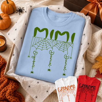 Grandma Spooky Spiders Web - Personalized Shirt