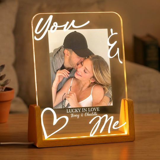 You & Me Forever & Always Annviersary Gift For Her, Him - Personalized Night Light