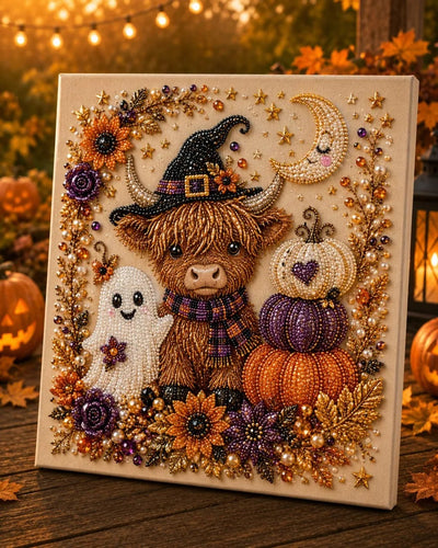 Halloween Ghost Pearl Art DIY Kit, Spooky Cute 3D Diamond Painting Crafts for Adults, DIY Fall Home Decor Wall Art, Beginner DIY Seasonal Party Gift