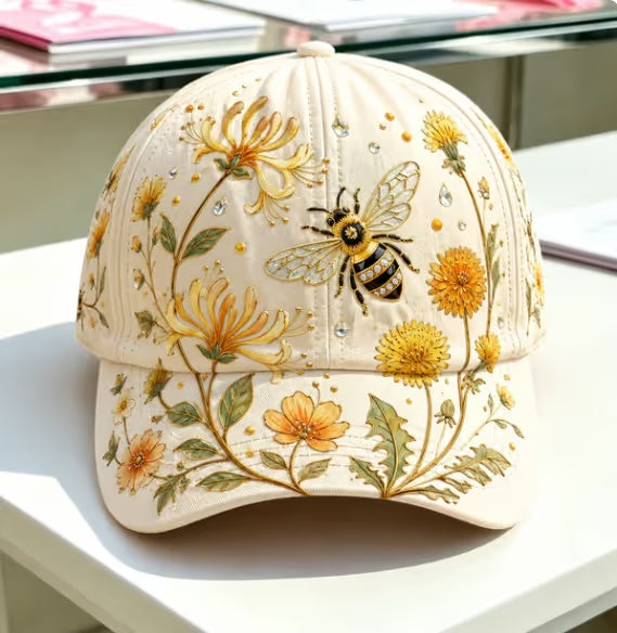 Floral 3D Embroidery Baseball Cap, Garden Morning Cap Gift For Women & Garden Lovers