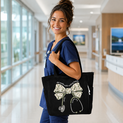 Custom Birth Month Flower Tote Bag Personalized Name Floral Birthday Shoulder Bag Custom Birth Flower Gift Bag For Women Birthday Present