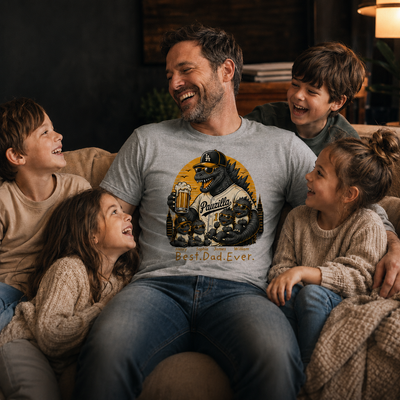 Best Dad Ever Personalized Name Dinosaur Shirt - Father's Day Gift for Dad, Husband