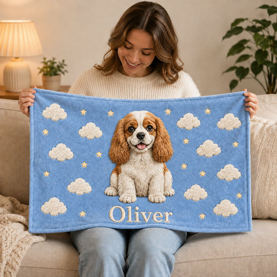 Personalized Embroidered Pet Towel, Custom Pet Pattern & Name, Soft Gift for Pet Lover, Pet Owner