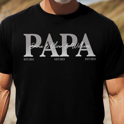 Papa, Daddy, Dad - Father's Day Gift With Kids' Names - Personalized Shirt