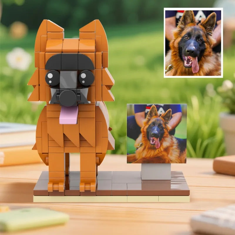 Custom Full Body Pet Brick Figure, Personalized Photo Dog Figurine, Special Father's Day Gift for Pet Lovers
