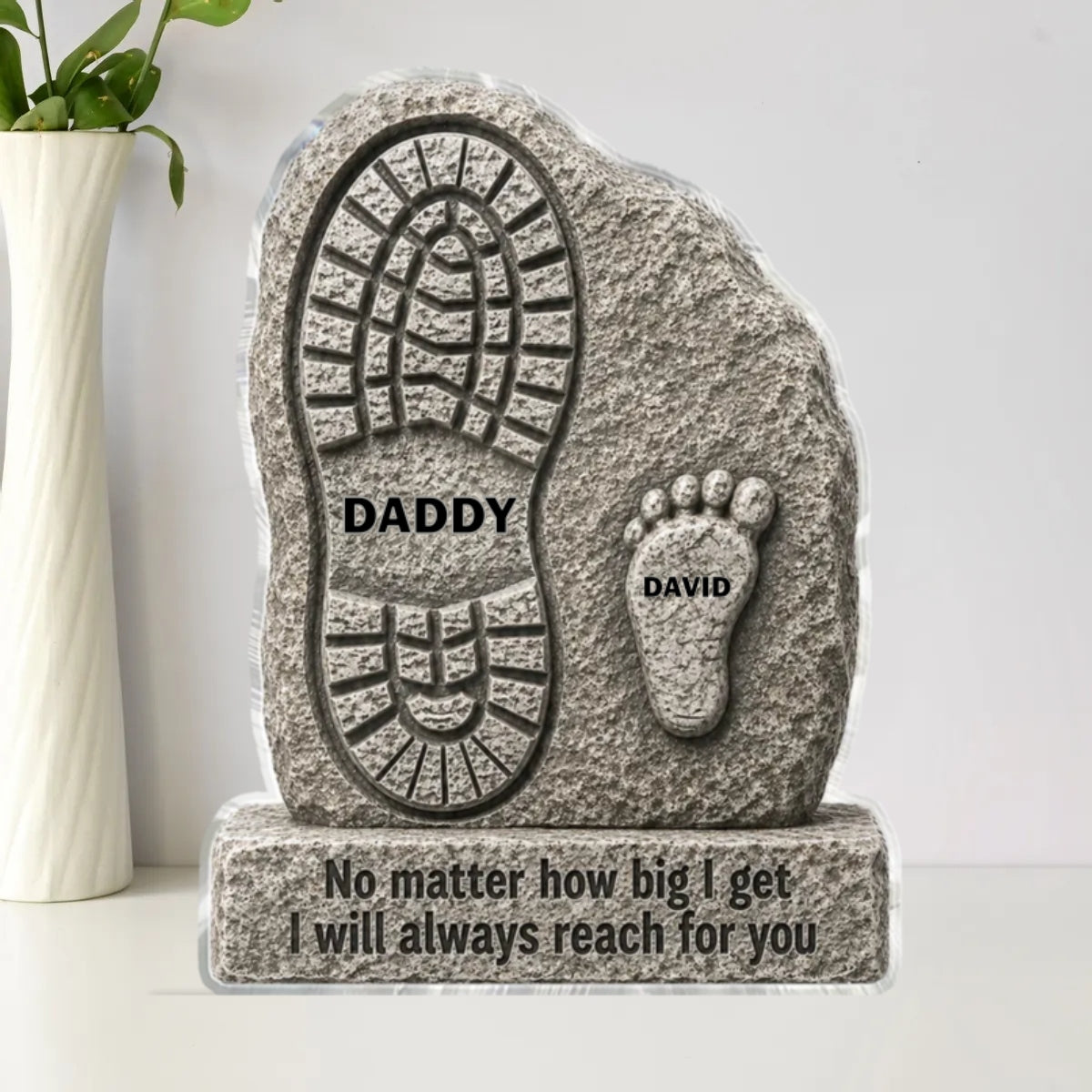 No Matter How Big We Get Always Reach For You Dad - Personalized Acrylic Block Plaque - Heartfelt Father's Day Gift For Dad, Husband