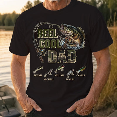 Custom Unisex T-shirt, Premium T-shirt – Personalized Father's Day Birthday Gifts For Dad Grandpa – Reel Men Fish