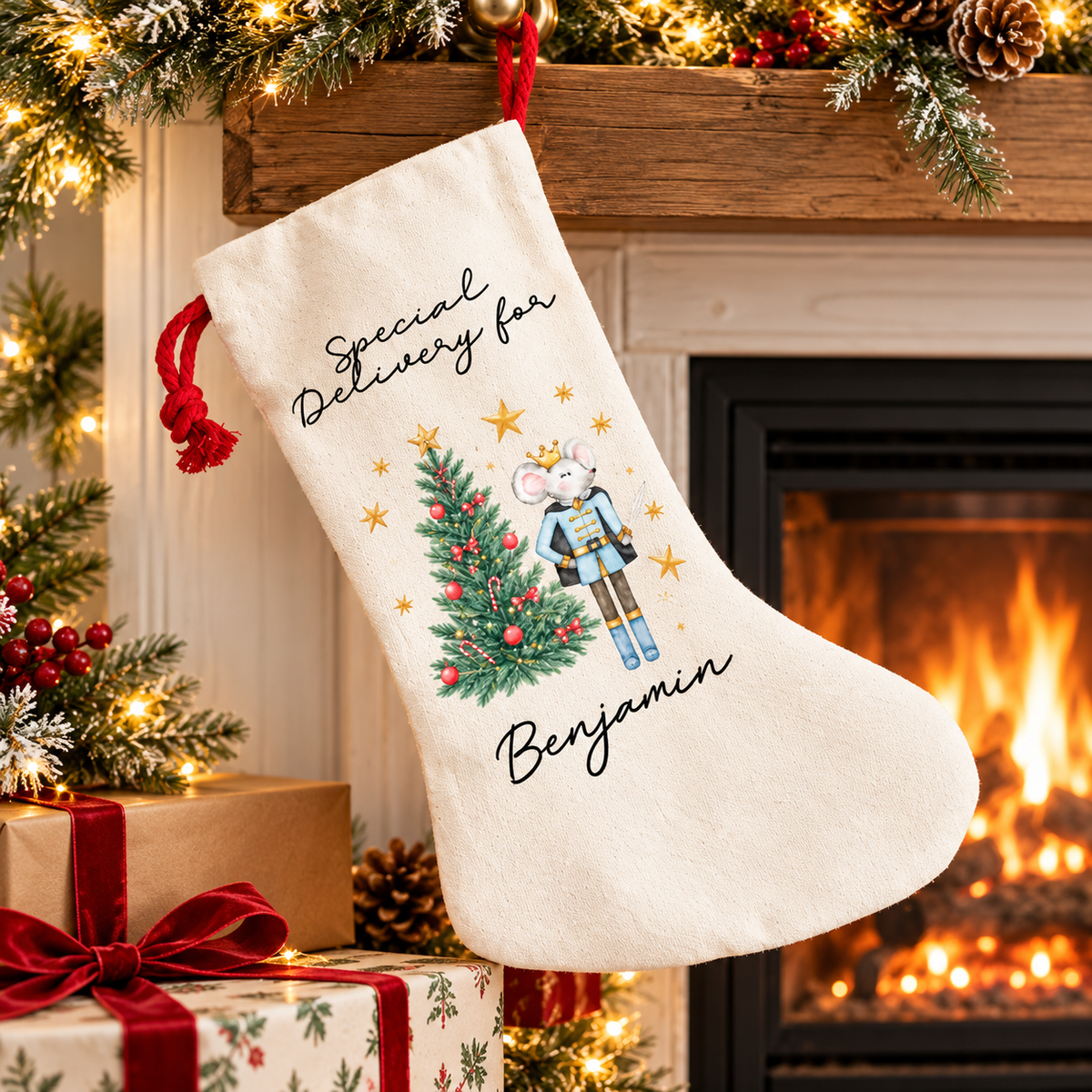 Personalized Christmas Special Delivery Stocking, First Christmas Stocking, Xmas Gift for Baby, Kids and Family