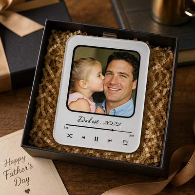 Personalized Acrylic Photo Visor Clip, Custom Father's Day Gifts for Dad, Husband