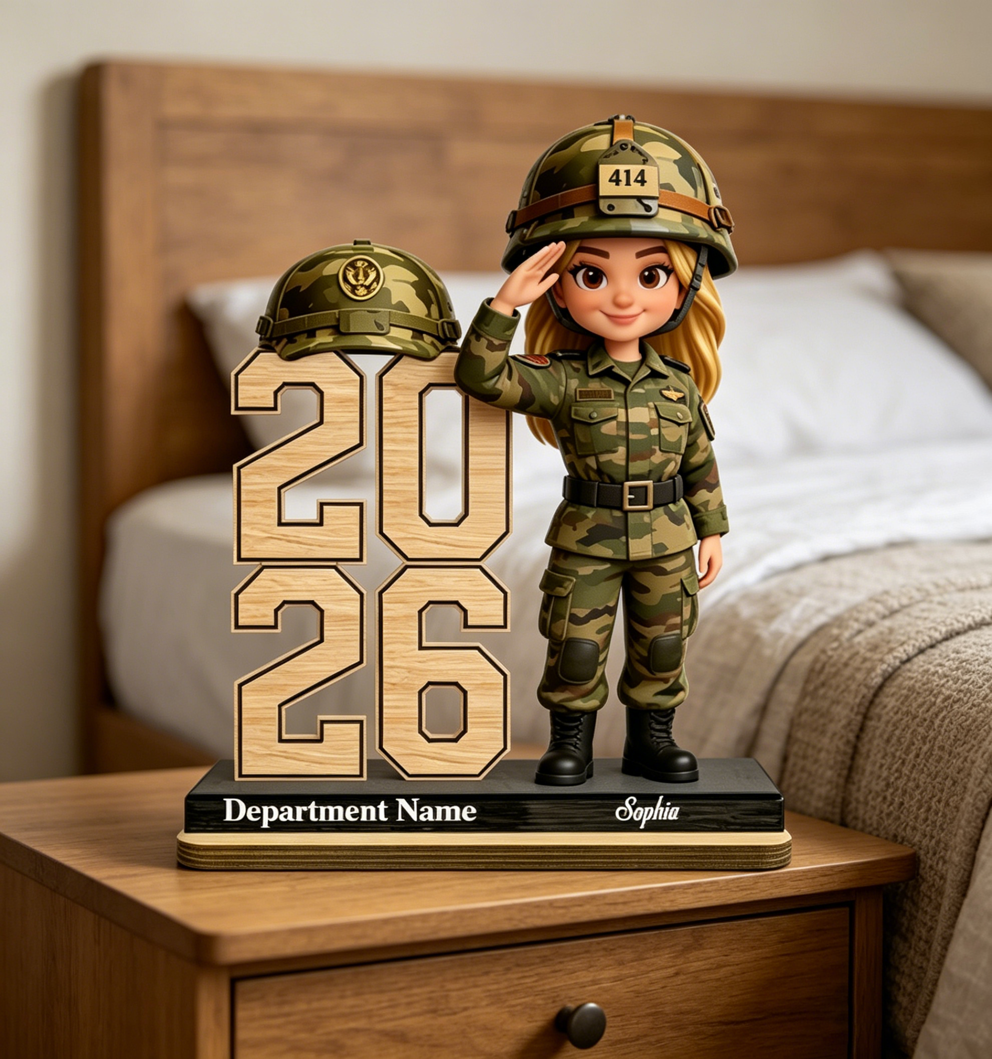 Personalized 2026 Military & Police Officer Wooden Plaque - Custom Graduation & Keepsake Gift