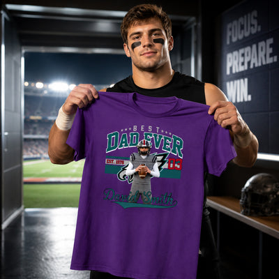 Best Dad Ever - Personalized American Football Photo Shirt Gifts For Son, Dad, Grandpa, Family