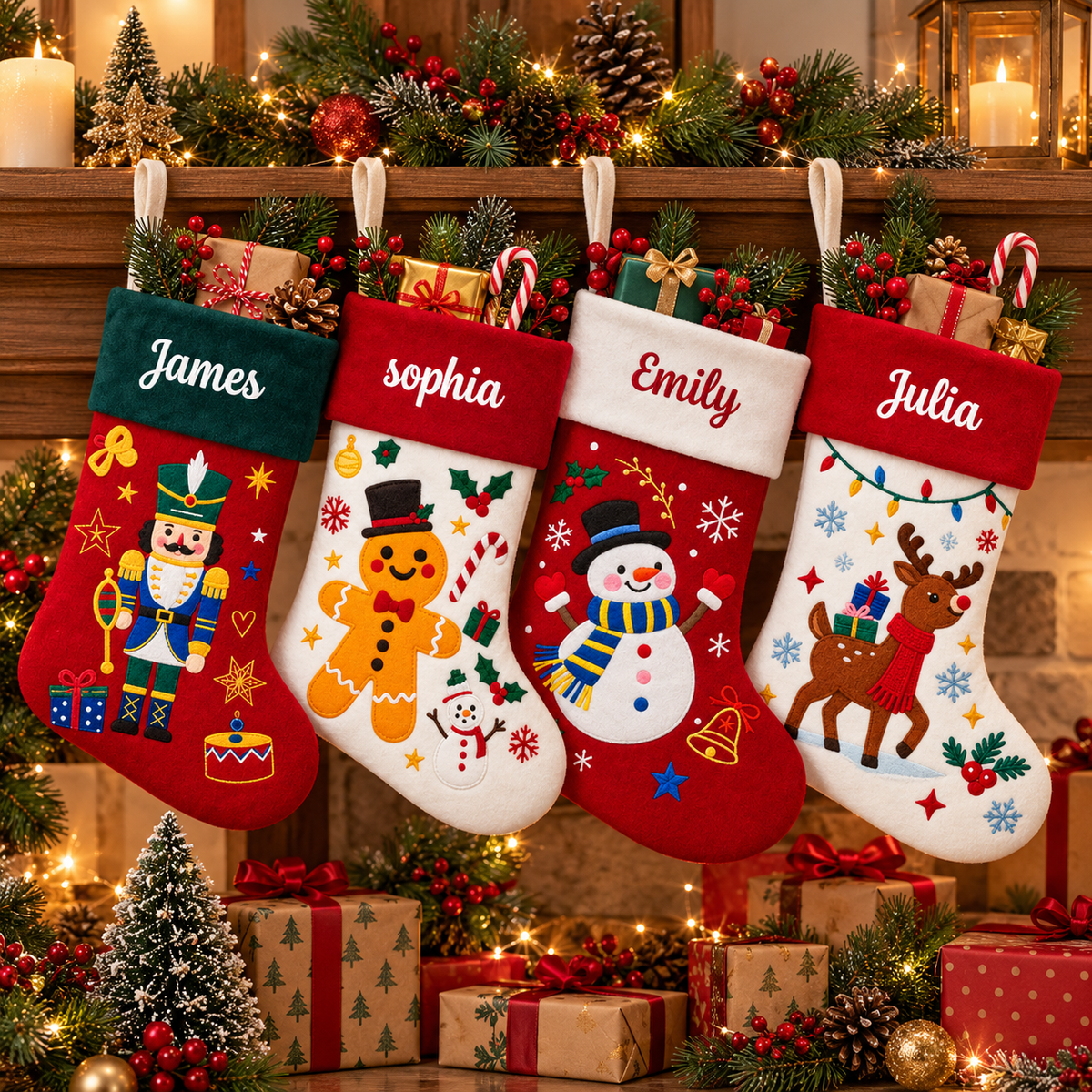 Personalized Christmas Stocking – Custom Name Knit Stocking, Festive Holiday Decor & Christmas Gift for Family