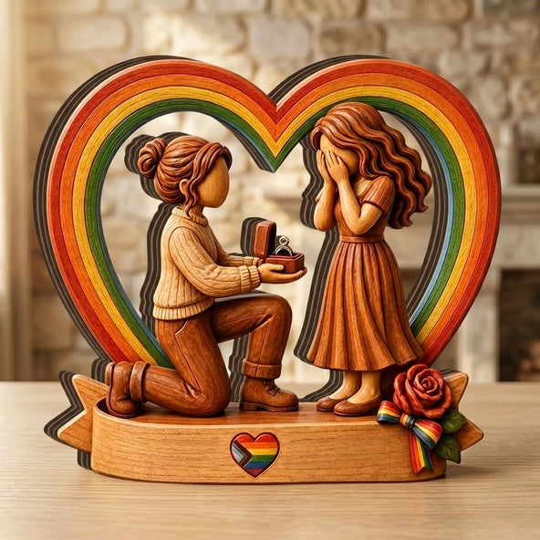 Personalized LGBTQ Proposal Plaque – Custom Proposal & Anniversary Gift For Couple