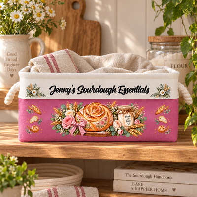 Custom Banneton Sourdough Proofing Basket, Unique Gift for Home Bakers - Personalized Storage Basket